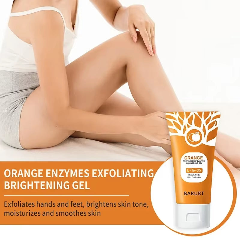 50G Orange Exfoliating Gel for Facial Body Gentle Orange Facial Scrub Body Cleansing Gel Dead Skin Remover Scrub Skin Cleaning