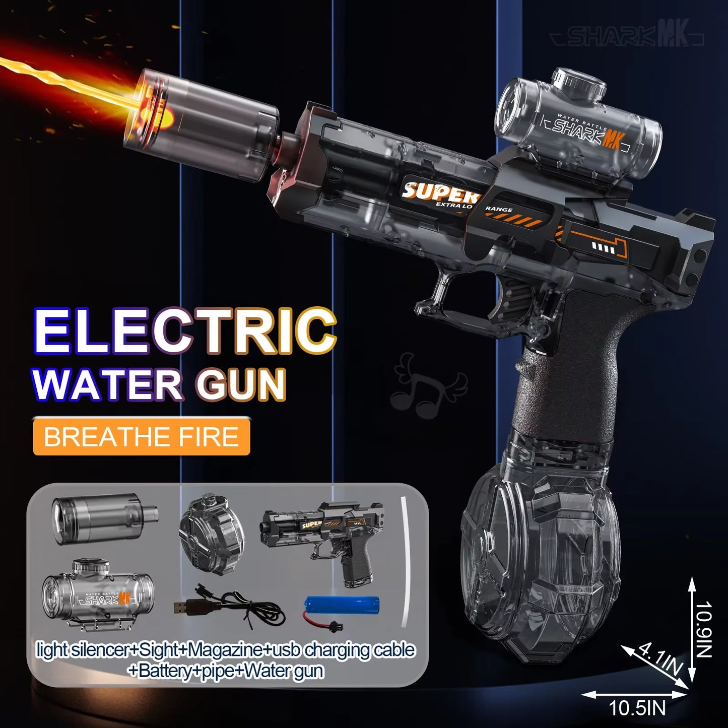 Led Light Emitting Electric Water Gun Toys Children Automatic Sensor Lights Water Pistol Summer Outdoor Beach Pool Toy for Kids