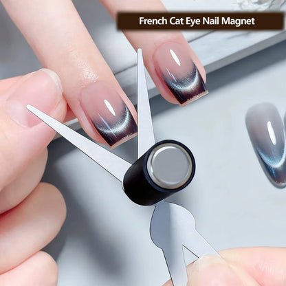 Double-Head French Nail Art Magnet Set Cat Eye Magnetic Rod Combination Nail Art DIY V-Shaped Effect Gel Nail Polish Magnet