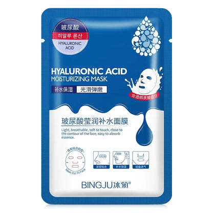 10Pcs Hyaluronic Acid Hydrating Facial Mask Sheet Masks for Face Hydrating Shrinking Pores Moisturizing Face Masks Skin Care