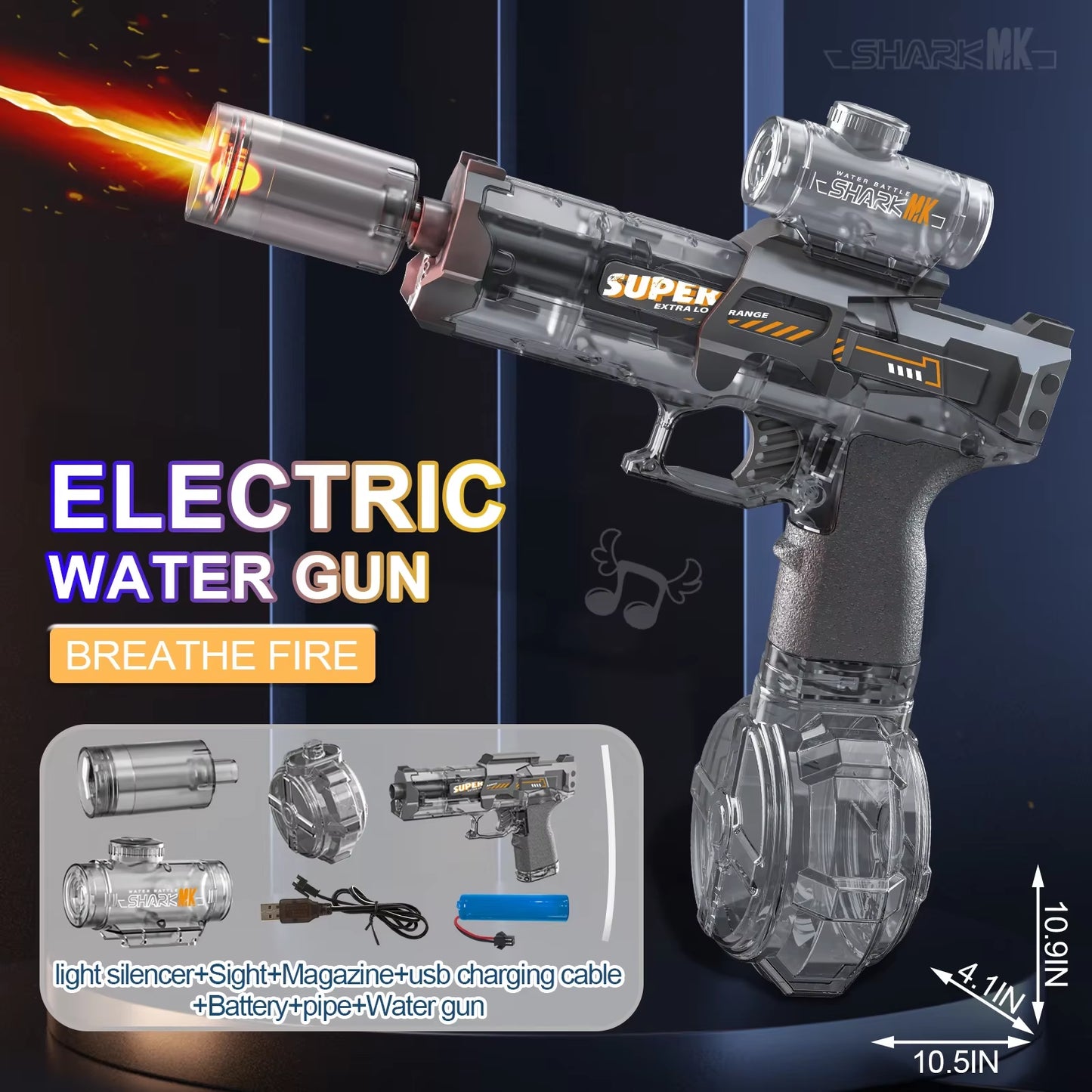 Led Light Emitting Electric Water Gun Toys Children Automatic Sensor Lights Water Pistol Summer Outdoor Beach Pool Toy for Kids