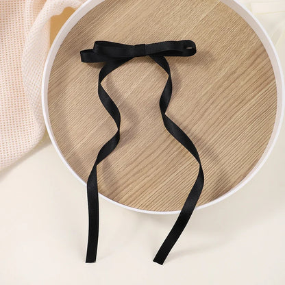 2Pcs 2025 New Cute Ribbon Bow Headband Long Tassel Hair Clip Women'S Hair Accessories Girls Party Headwear Side Clips Wholesale
