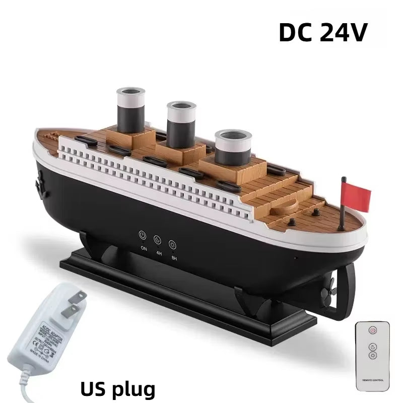 Design Titanic Ship Model Air Humidifier USB Home 250Ml Essential Oil Jellyfish Smoke Ring Spray Aroma Diffuser Remote Control
