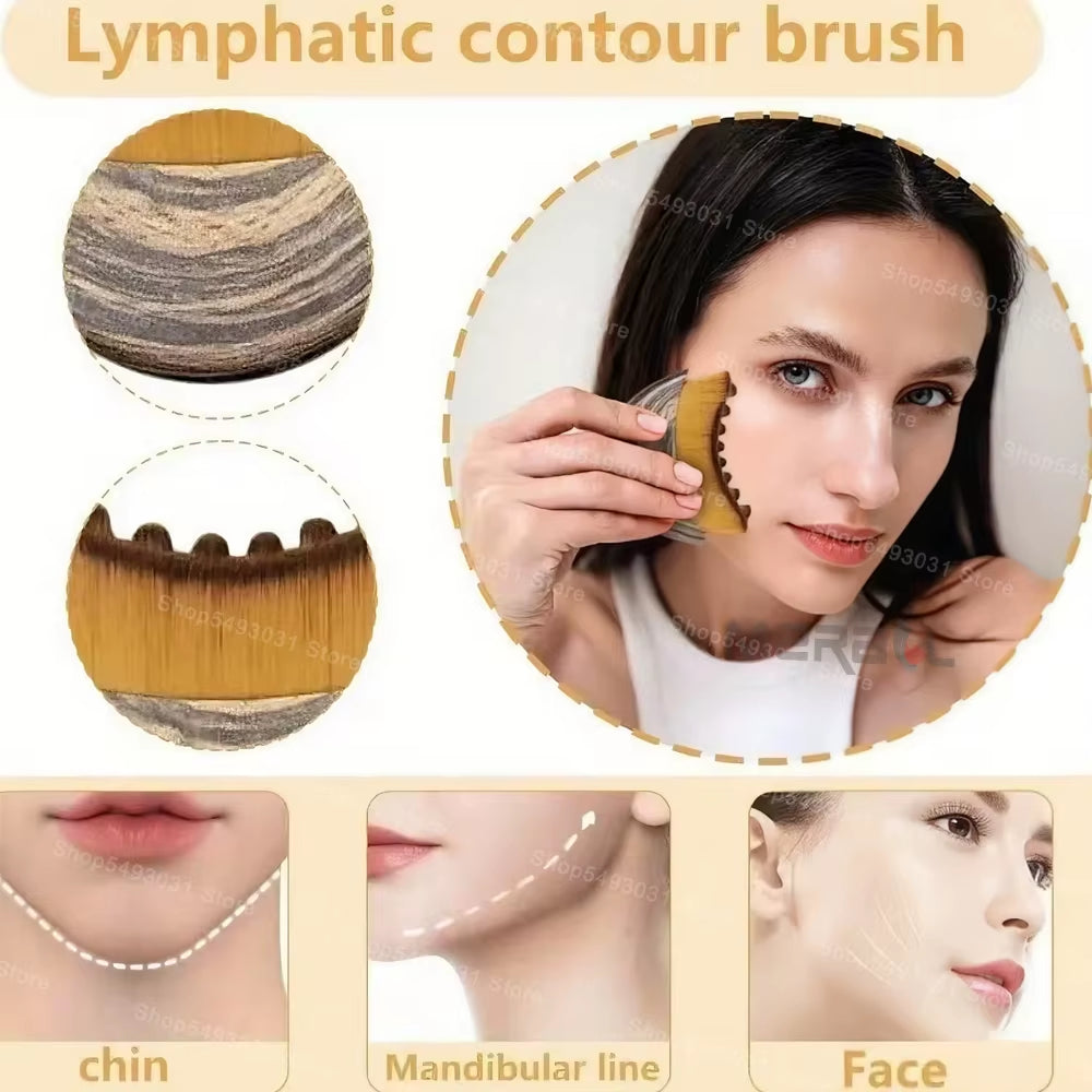 1/3/5Pcs Lymphatic Contour Face Guasha Scraping Chin Sculpting Tool Face Brush Drainage Massager Brushing Facial Massage