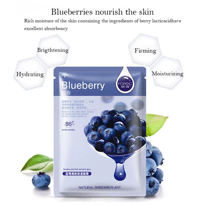 30Pcs Fresh Fruits Facial Masks Face Skincare Moisturizing Firming Hydrating Korean Face Mask Facial Skin Care Prodcuts