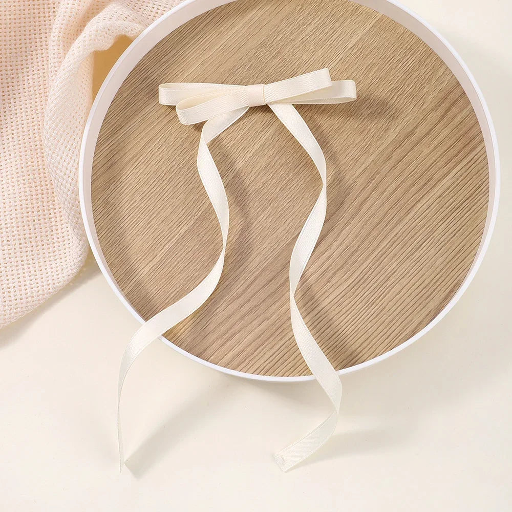2Pcs 2025 New Cute Ribbon Bow Headband Long Tassel Hair Clip Women'S Hair Accessories Girls Party Headwear Side Clips Wholesale