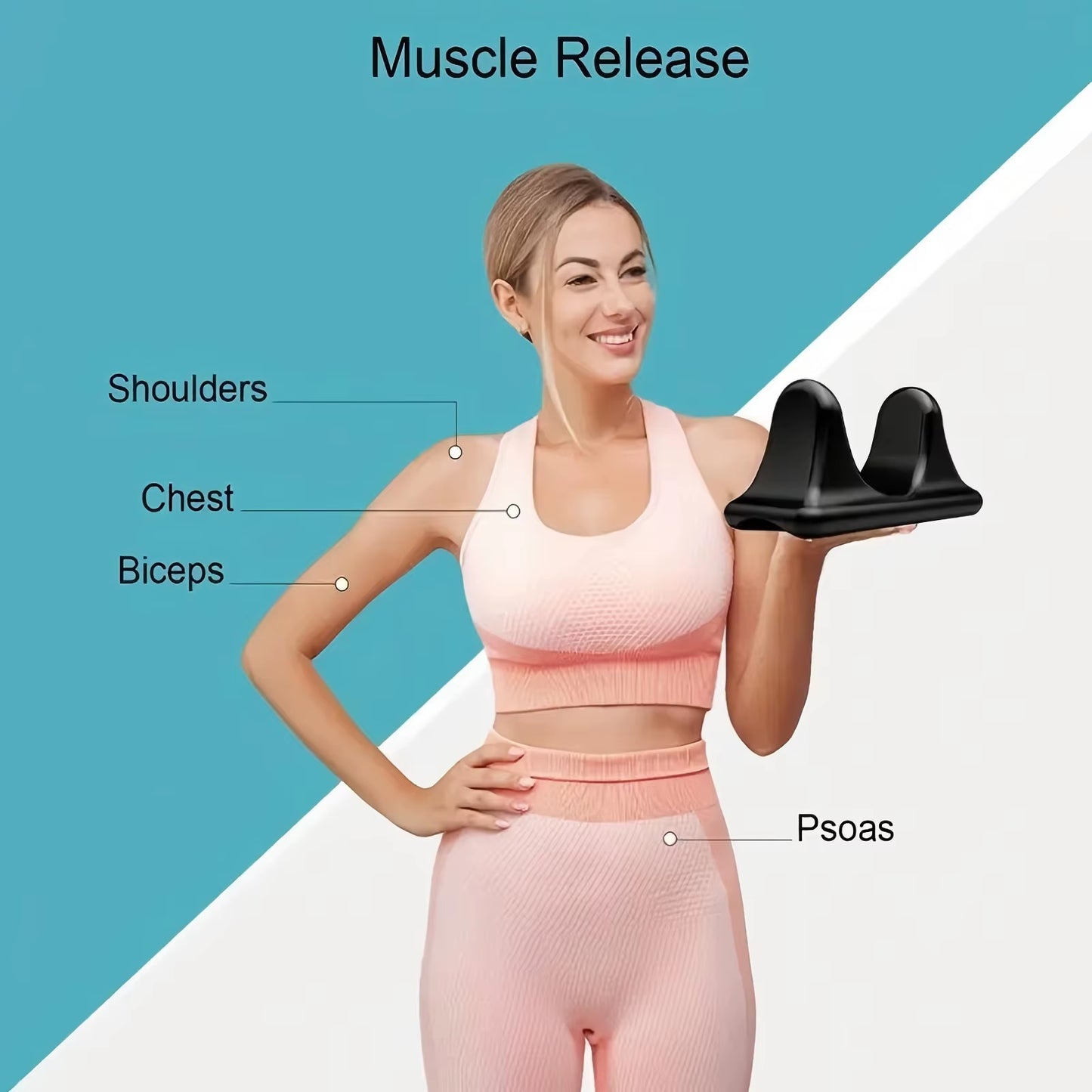 Deep Tissue Waist Muscle Relaxer Massager for Hip, Back and Psoas Training, Body Stretching with Ergonomic Design
