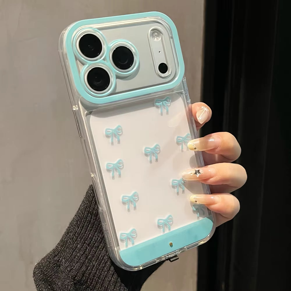 Change Color Luminous Call Light up Flash Bowknot Phone Case for Iphone 16 15 13 12 11 14 17 Pro Max plus Air Shockproof Cover