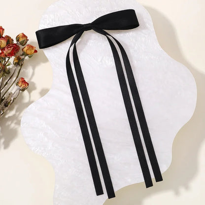 2Pcs 2025 New Cute Ribbon Bow Headband Long Tassel Hair Clip Women'S Hair Accessories Girls Party Headwear Side Clips Wholesale