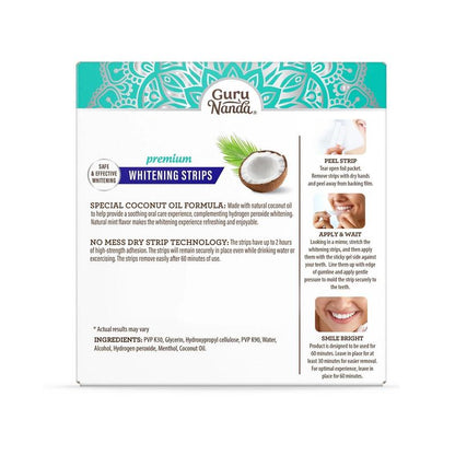Gurunanda Whitening Strips, 7-Day Treatment (7 Packets - 2 Strips per Pack) - Non-Slip, Dry Strip Technology